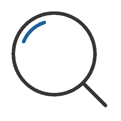 Animated icon of magnifying glass